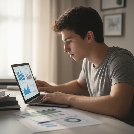 Portrait of the crypto co-founder reviewing charts on a laptop