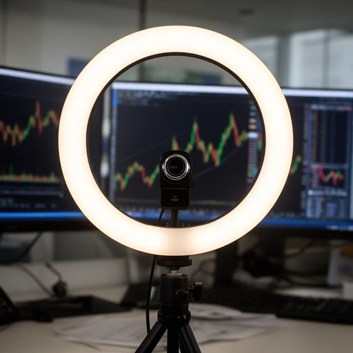 Video lesson being recorded at a trading desk